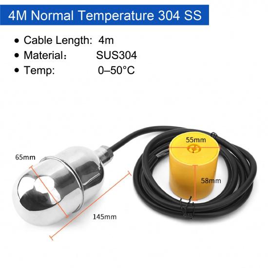 Stainless Steel Cable Float Ball Liquid Level Float Switch Durable Tank Level Sensor for Water
