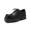 men fashion original leather shoes  designer square toe derby shoe stage nightclub dress black tide platform footwear male