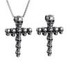 Vintage Skull Cross Pendant Necklace Gothic Jewelry With Adjustable Chain Unique Skull Jewelry Gift For Men And Women