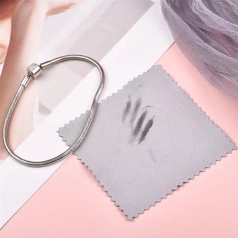 50Pcs 8x8cm Silver Polish Cleaner Soft Fabric Cleaning Polishing Cloth  Anti-Tarnish Tool