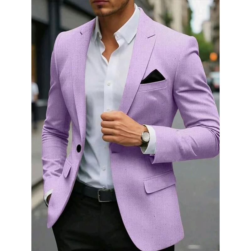 Plamoodporna męska marynarka garniturowa wykonana z włókna poliestrowego do biznesu i wypoczynku, z cyfrowym nadrukiem, fałszywą kieszenią, modna na jesień i zimę