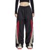 Damenhose, elastisch, hohe Taille, verstellbarer Kordelzug, weites Bein, vertikale Streifennähte, Retro-Streetstyle-Sporthose
