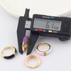 6 Colors Simple Style Colorful Enamel Ring Paved With Shiny Rainbow Cubic Zircon Stone Fashion Wed Engage Ring For Women