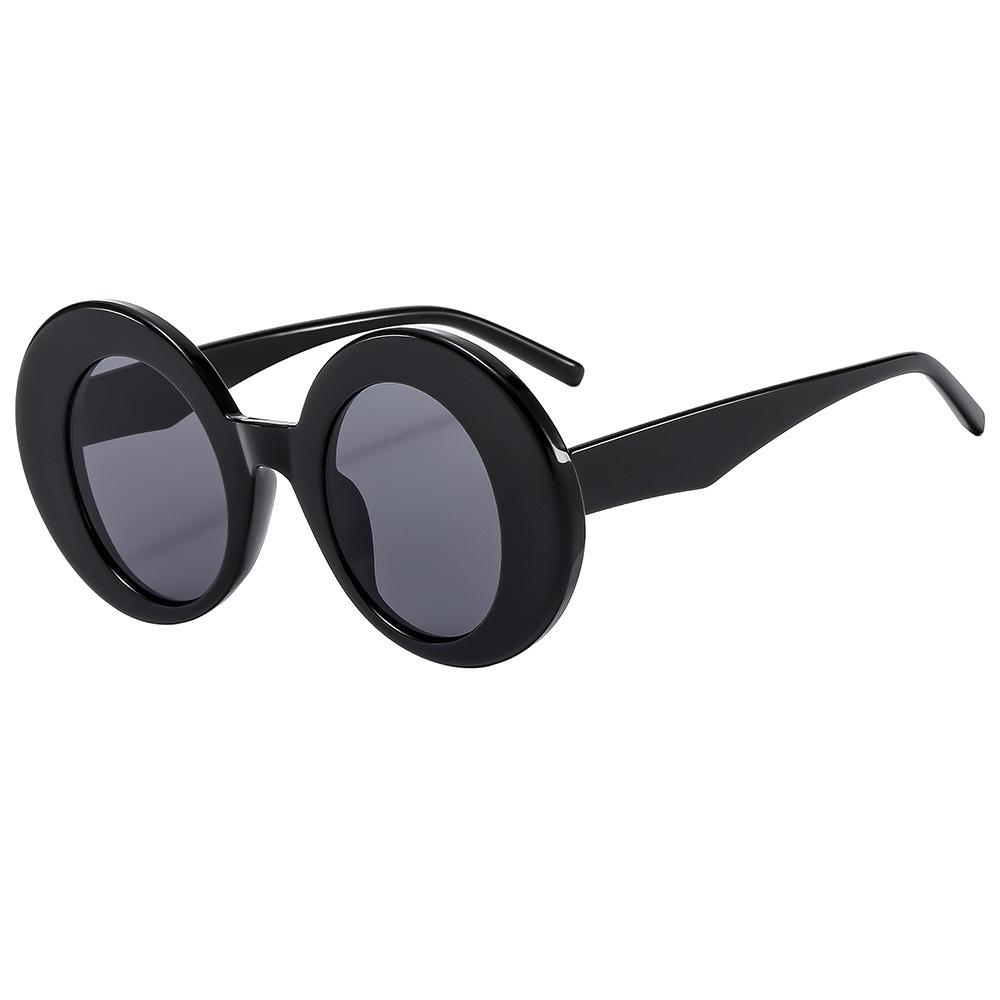 New thick-edged large round sunglasses exaggerated retro shape personalized niche street shooting catwalk outdoor sunglasses