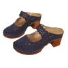 Womens Peep Toe Chunky Heel Mules With Pu Upper For Summer Wear