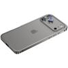For iPhone 17 Pro Metal Clear Case Safety Lock Matte Anti-Fingerprint Back Cover