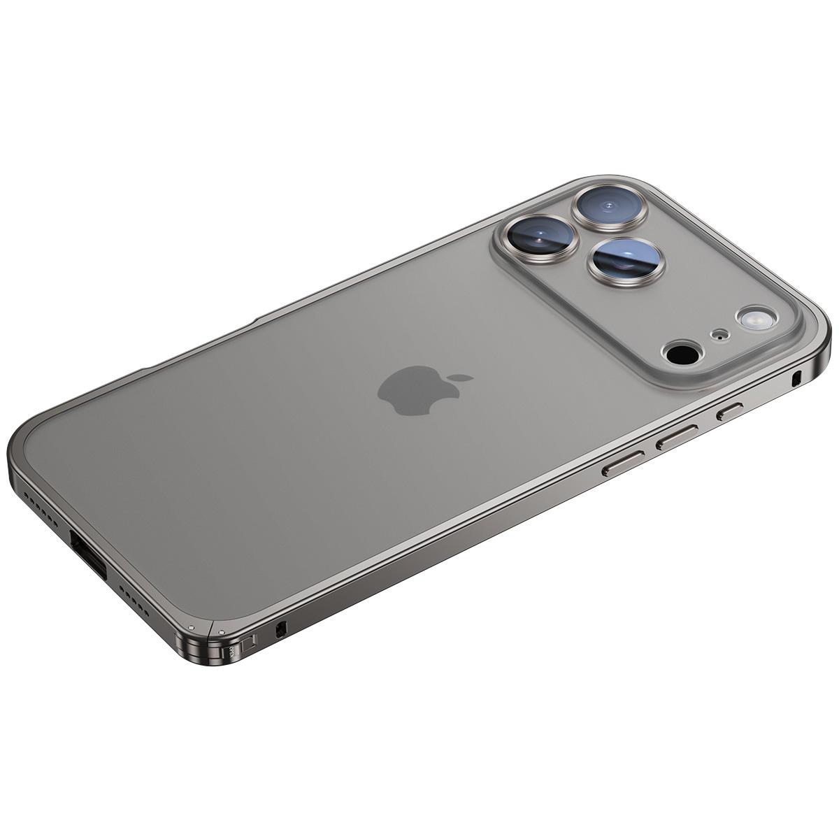 

Для iPhone 17 Pro Металевий Прозорий Чохол Захисний Замок Матова Задня Кришка Захист від Відбитків Пальців