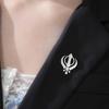 LIKGREAT Broszka Symbol Khanda dla Mężczyzn Kobiet Wiara Sikh Pin Stal Nierdzewna Religijny Sikhizm Amulet Biżuteria Prezent Hurtownia