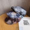 JYL DIY Tie-dye Newsboy Hat Women British Reversible Face Slimming Painter Hat Cotton