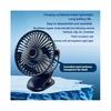 (blau) Tragbarer Tischventilator mit Clip, 360° drehbar, 5 Geschwindigkeiten einstellbar, Starker Halt, Wiederaufladbarer 18650 Lithium-Akku,