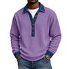 Herren Freizeit Pullover mit Knöpfen, Langarm, Lockerer Schnitt, Gestrickt, Farbe