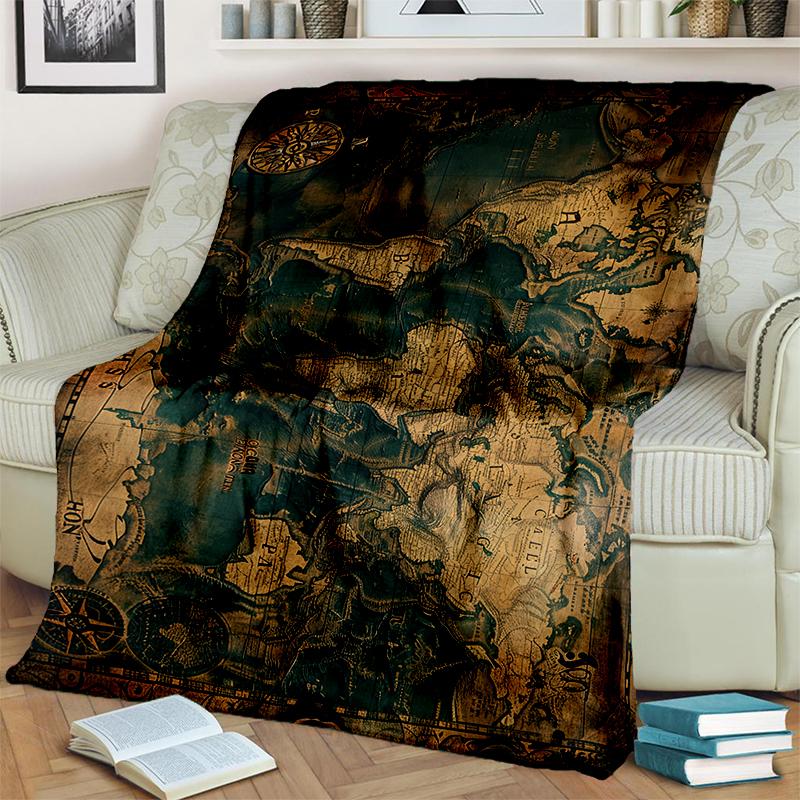 29 Style New Retro Marine Nautical Chart Compass Blanket,Soft Throw Blanket for Home Bedroom Bed Sofa Travel Office Cover Kids
