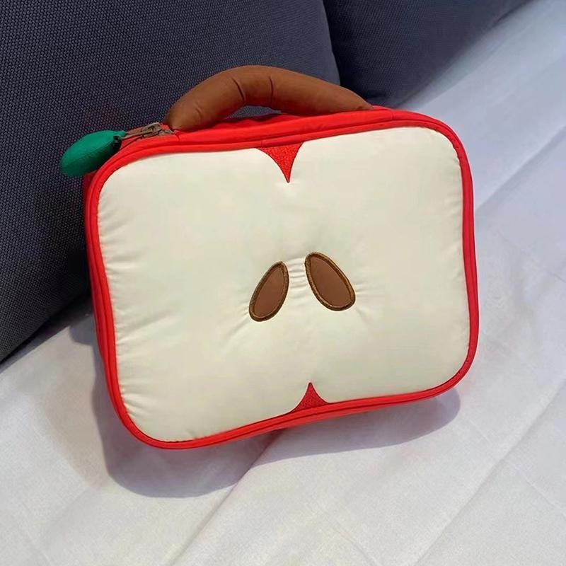 Cartoon Apple Pattern Makeup Bag Women Travel Storage Pouch Cosmetic Toiletry Storage Pouch Female'S Handbag Christmas Gift