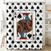King Spade Shower Curtain With Card Design: Unique Bathroom Decor For Gamblers Poker Enthusiasts Black White Red Blue Colorful K