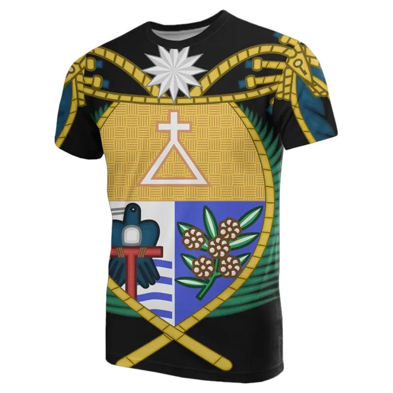 Nauru Flag Graphic T Shirts NR National Emblem 3D Print T Shirt For Men Clothing Sports Contest Jersey Daily Tees Boy Tops 2024