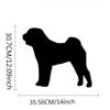 Metallische Wandplakette Shar Pei – Hundesilhouette, Elegante Wanddekoration, Wandsticker und Eisenkunst für die Wand