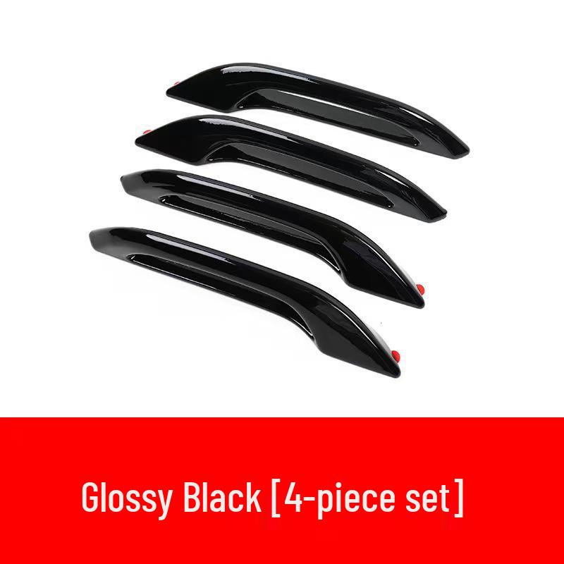 Tesla Model 3/Y Door Handle Carbon Fiber Protectors - Bright Black, Anti-slip