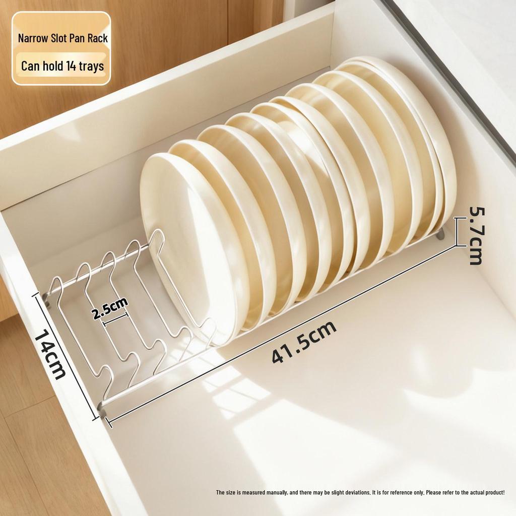 Built-in Kitchen Dish Rack with Drawer Divider for Chopsticks, Spoons, Bowls, and Plates.