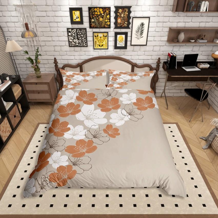 Homewish Cartoon Chic Flower Duvet Cover Set,Outer Space Planet Jungle Mushroom Bedding Set,Dreamy Stars Moon Bed Set