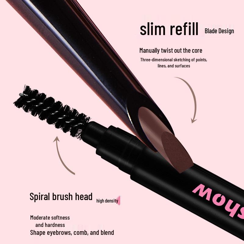 Kakashow Long-Lasting Double-Ended Eyebrow Pencil with Brush - Natural Color, Waterproof Beauty.
