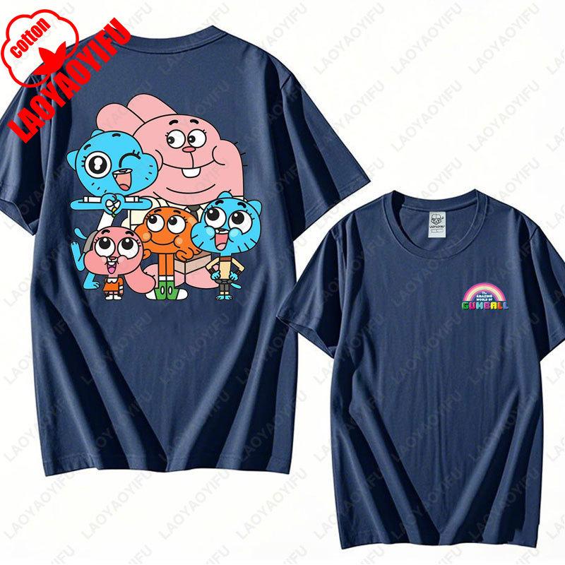 The Amazing World of Gumball Graphic T-shirt Funny Cartoon Anime Tshirt Unisex Cotton Top Cute Preppy Trendy Sweater Clothes Tee