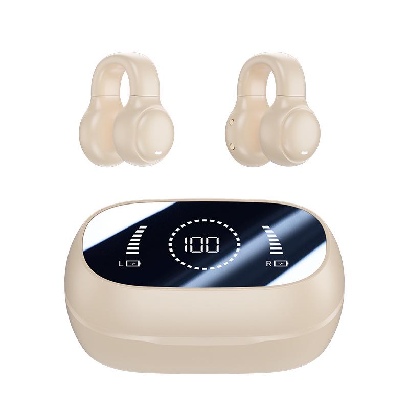 BH18 Low Power AI Dual Ear Clip Ear-Hook Bluetooth 5.3 Earphones with Digital Display