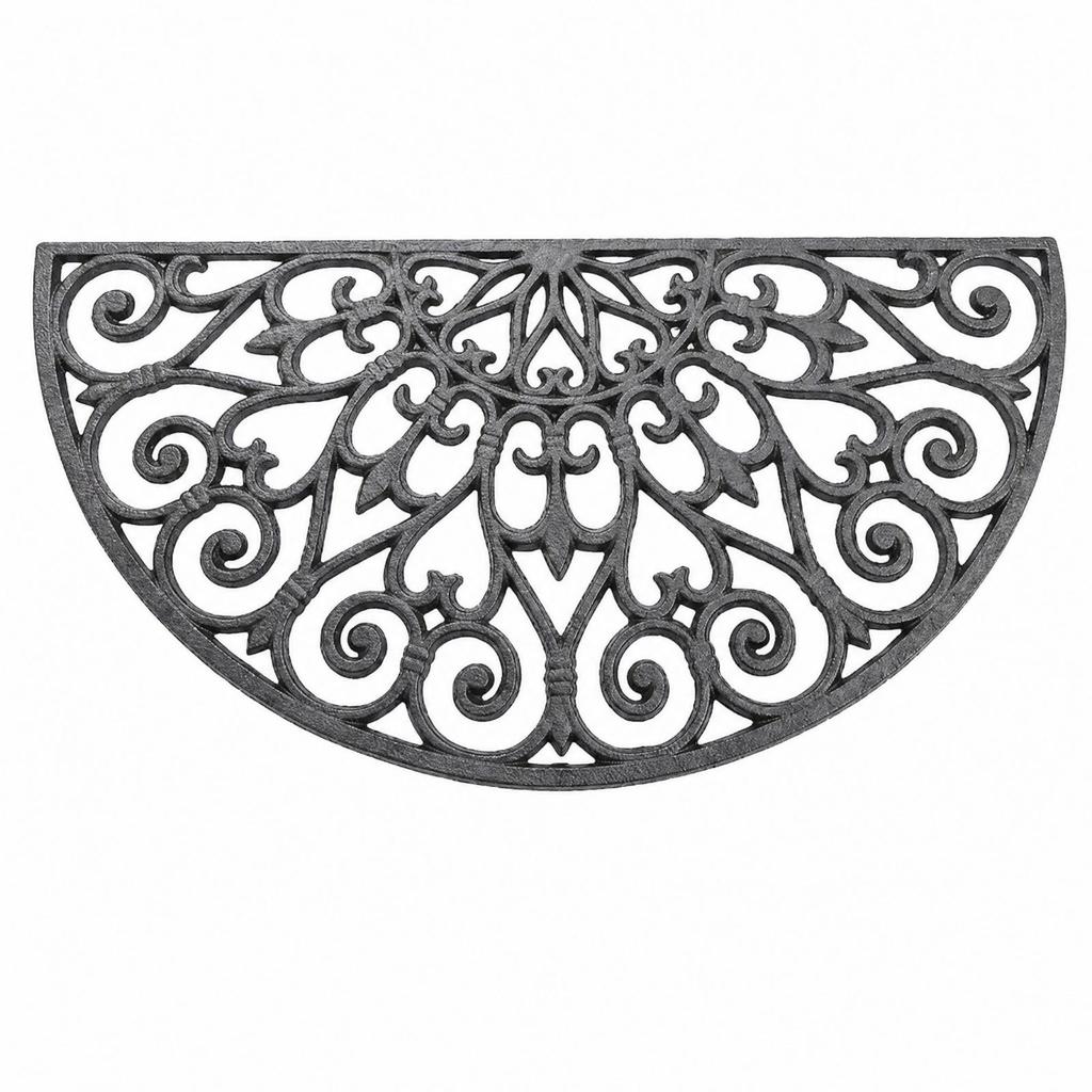 Indoor Outdoor Semicircular Cast-Iron Doormat Vintage Half-Round