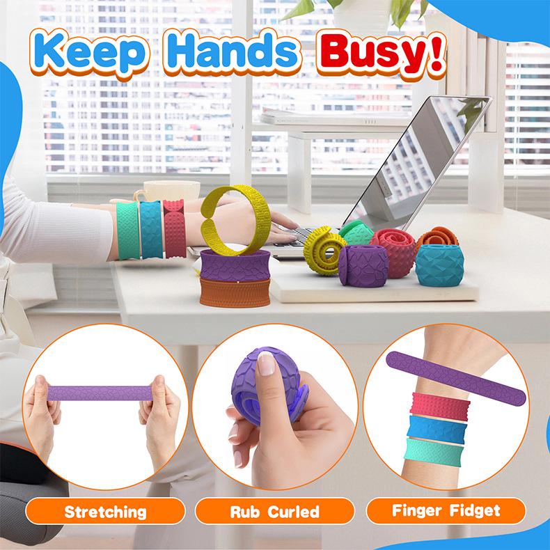 Silicone Sensory Fidget Slap Bracelets for Children's Stress Relief
