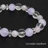 [Shinjuku Gin no Kura] Lavender Amethyst and Rose Quartz 128-Facet Crystal Bracelet, Approximately 17cm Long (Women's Size Medium)