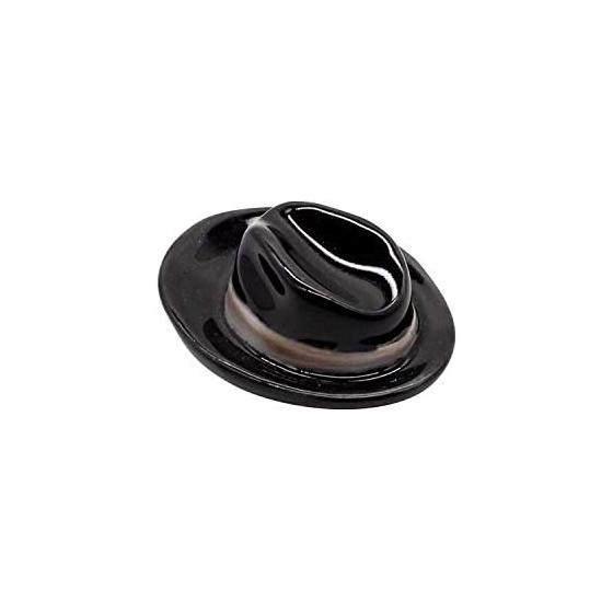 Arita Ware Yoshinobu Kitagawa Kiln Chopstick Rest, Approx. 4x3cm, Folded Hat, Black, Made in Japan
