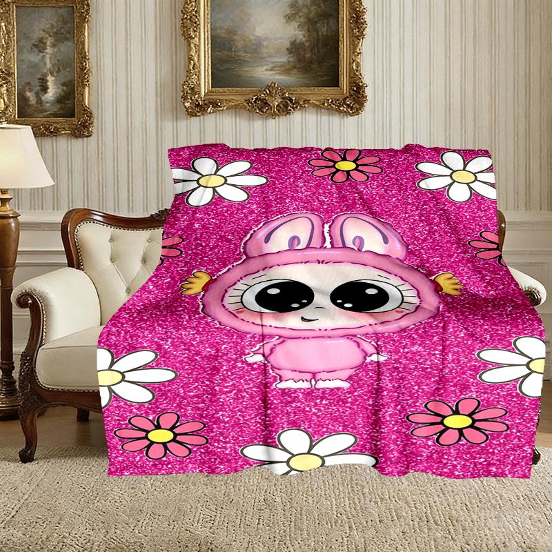 1pc Cozy Print Blanket, LABUBU Blanket Appropriate for Home Picnic and Travel Adventures
