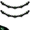 1pcHalloween Glowing Bat Banner Festival Party Glowing Eyes Bat Flag Decoration Hanging Ornament Outdoor Garden Hanging Decorati