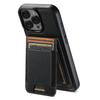 SUTENI H17 For iPhone 16 Pro Magnetic Case Cross Texture Leather Phone Back Cover with Detachable Card Bag