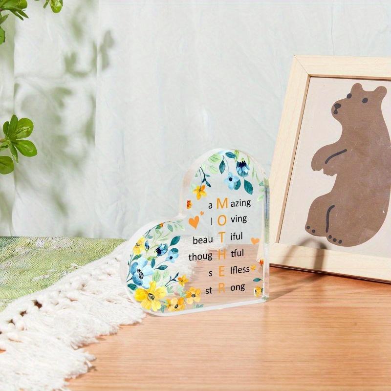 Inspirierende Acryl-Mama-Dekoration – Erstaunliches, liebevolles, selbstloses Schild. Dankeschön-Geschenk zum Geburtstag der Mutter, Florales Briefbeschwerer.