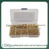 Set di 1200 Viti Autofilettanti in Acciaio al Carbonio Placcato Oro a Testa Svasata Phillips (M2/M2.5).