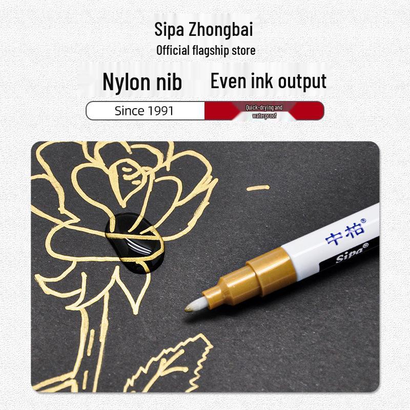 Zhongbo SP151 1.0mm White Oil-Based Paint Pen for Tires, Highlights & Signatures