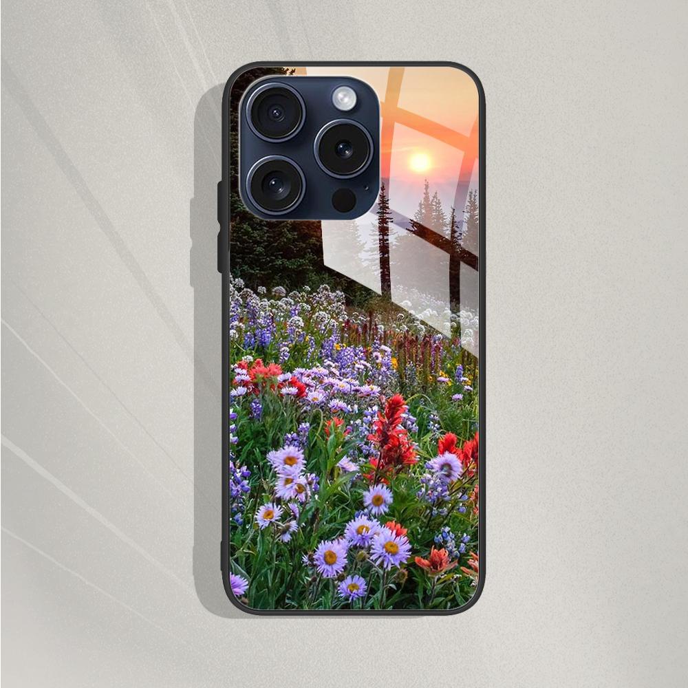Tempered Glass Case for iPhone 15 15Pro Max Plus Back Cover Hard Bumper Protective Fundas for iPhone 14 Pro 14 Plus 14Pro Max