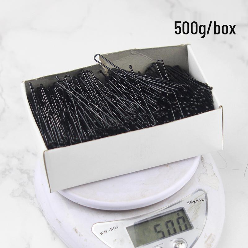 500g Black U-Shaped Hair Clips for Styling & Thickening - Ideal for Photo Studio & Makeup Artist Use.