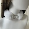 Eleganter Schmuck Flauschiger Choker-Kragen Abnehmbare Flauschige Halskette Legierung Herz