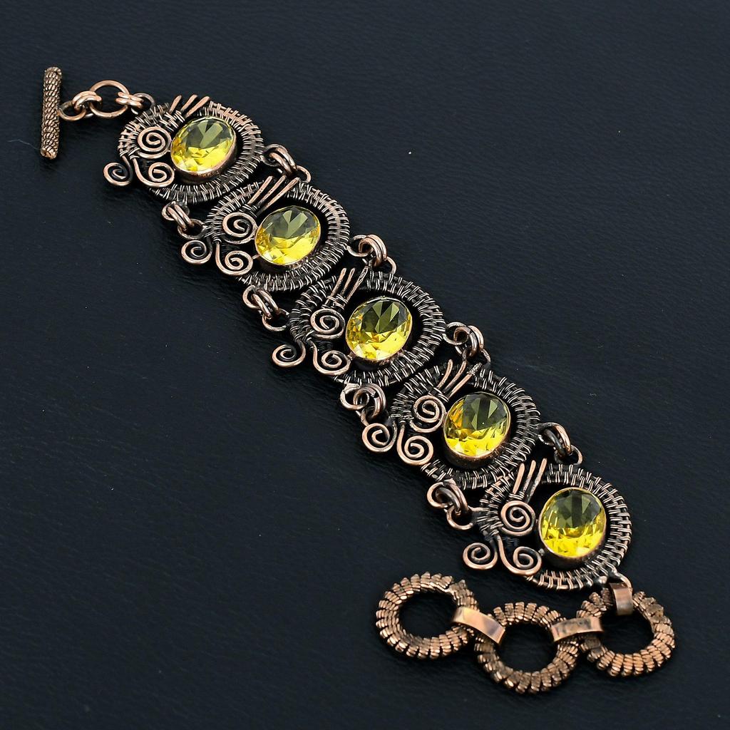 Citrine Gemstone Handmade 925 Sterling Silver Beautiful Jewelry Bracelet For Thanksgiving
