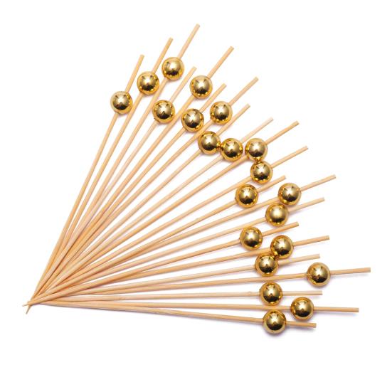 

100 шт. Фруктовые палочки ручной работы одноразовые бамбуковые креативные необычные зубочистки для дома золотистый