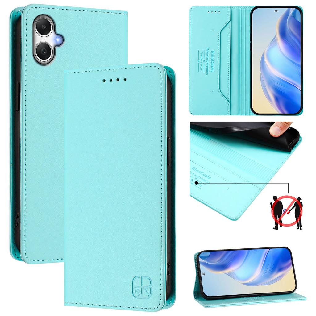 For Samsung Galaxy A06 5G/Galaxy A06 4G Leather Case RINACASIS RC01 Phone Cover with RFID Blocking Wallet Stand