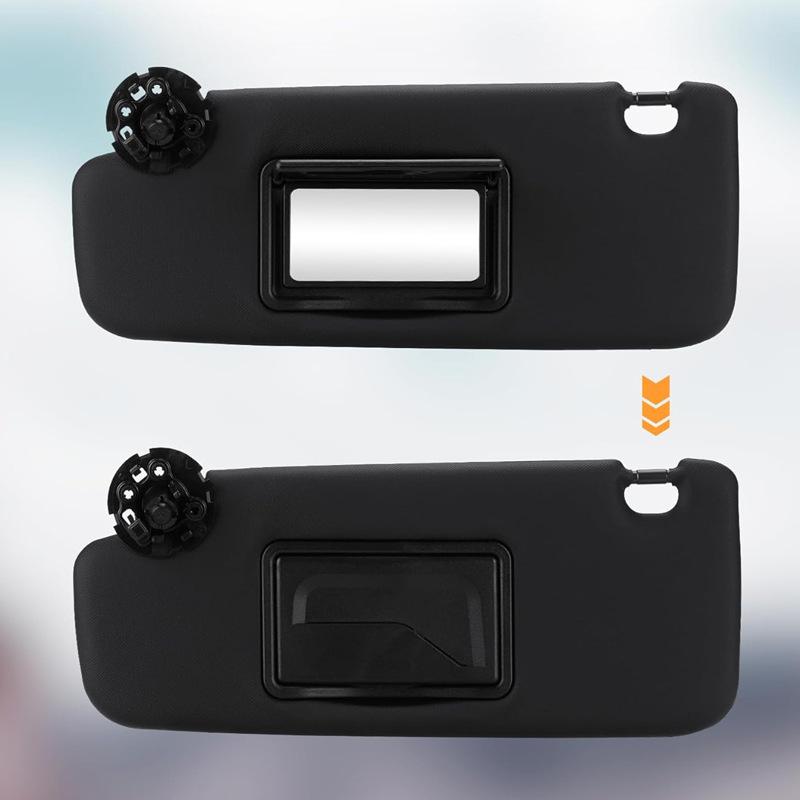 Black Sun Visor Pair for Chevrolet Cruze 2011 2012 2013 -, with Vanity Mirror, Replaces 95034256 95034253