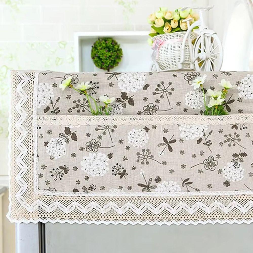 1Pcs Dustproof Refrigerator Cloth Cotton Linen Washing Machine Towel Fridge Protection Cover
