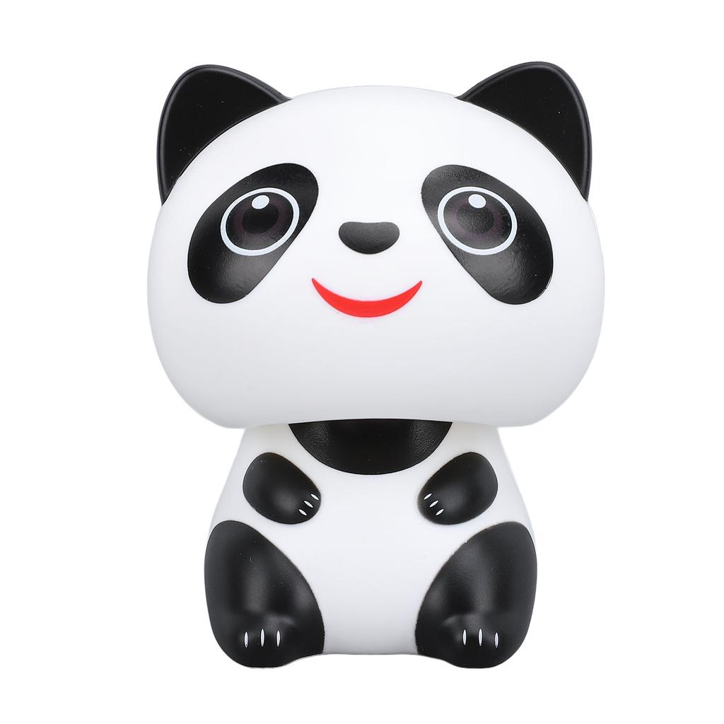 Solar Powered Nodding Panda Figurine ABS Light Sensing Cute Smiling Panda Car Dashboard Ornament for