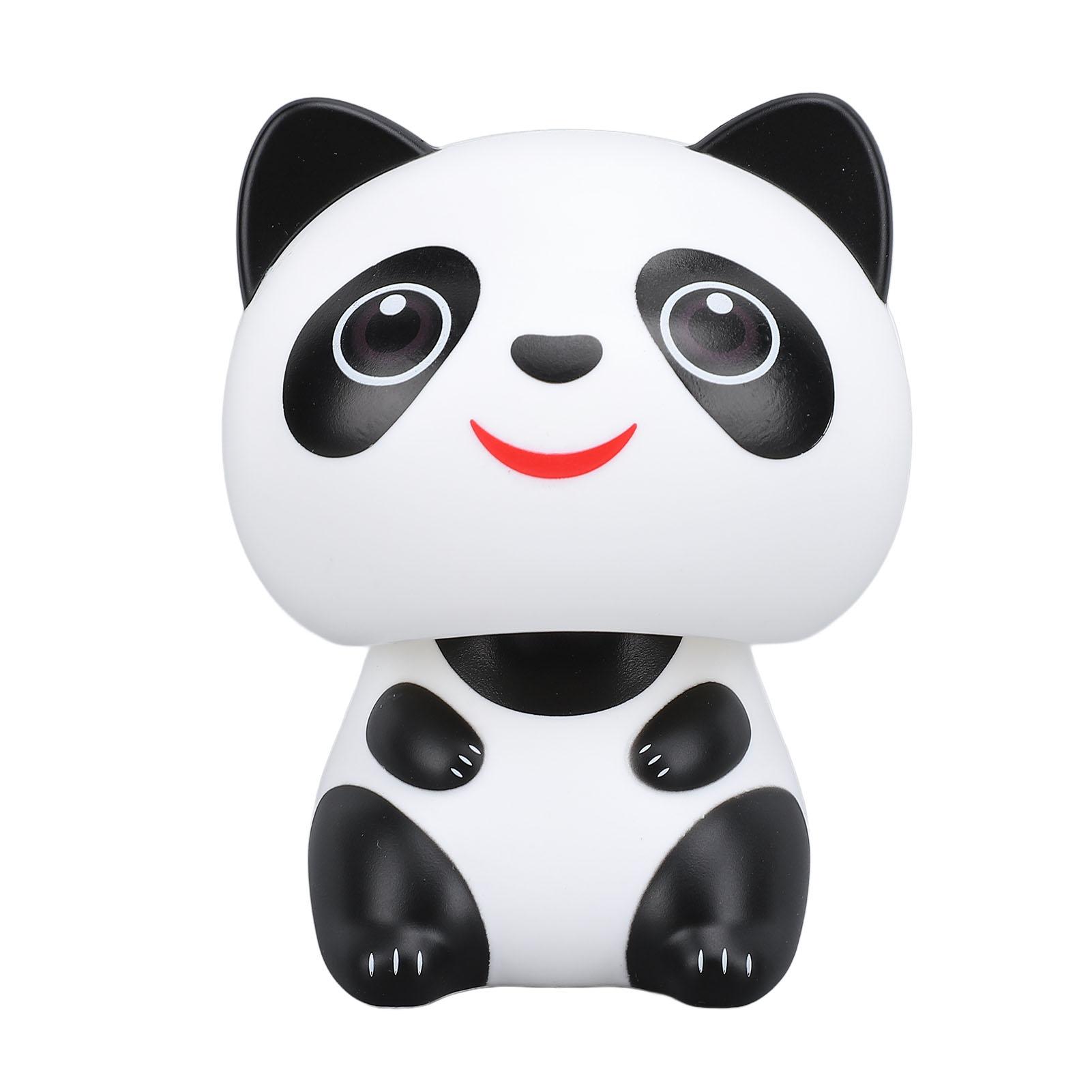 

Solar Powered Nodding Panda Figurine ABS Light Sensing Cute Smiling Panda Car Dashboard Ornament for Home Decoration