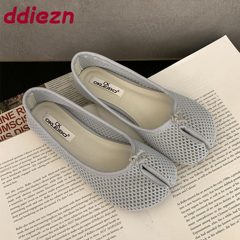 Fashion Luxury Fashion Shallow Women Ballet Flats Shoes Summer Spring Female Mesh Breathable Footwear Ladies Flats Slip On Shoes