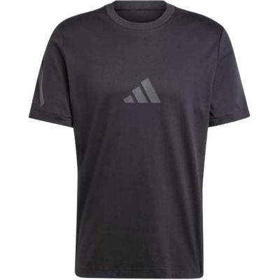 ZNE. Rundhals T-Shirt mit Logo-Print Kurzarm Herren Tops Schwarz JE3069