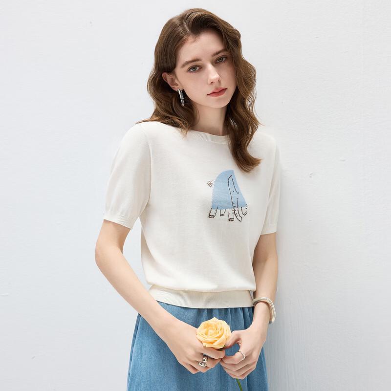 Kemon Boca Women's Silk Blend Casual Short Sleeve T-Shirt