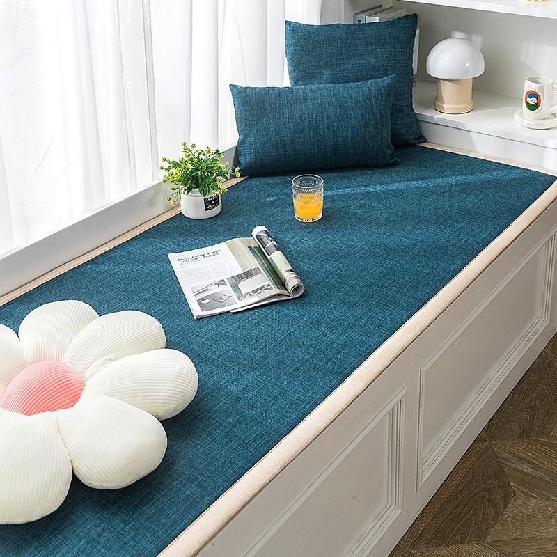 Cotton Linen Window Cushion Sponge Ledge Cushion Four Seasons Universal Thickening Tatami Bedroom Balcony Cushion Bay Window Blanket